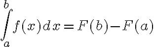 $\int_a^b f(x)dx=F(b)-F(a)$